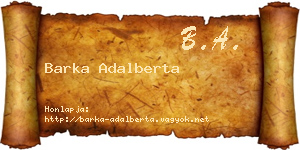 Barka Adalberta névjegykártya